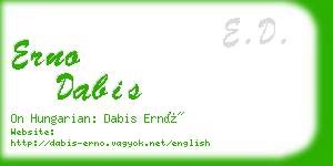 erno dabis business card